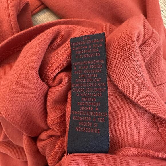 RALPH Ralph Lauren Black Label Women's Knit Top Rust Orange Large 100% Cotton - Picture 6 of 6